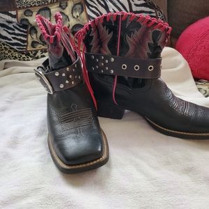 Ariat black and pink boots